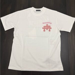 Chrome Hearts White and Pink Short Sleeve Tee